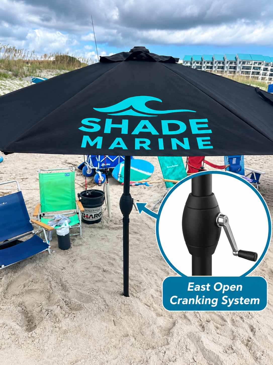 Umbrella with ShadeLock Ground Anchor and Universal Mount