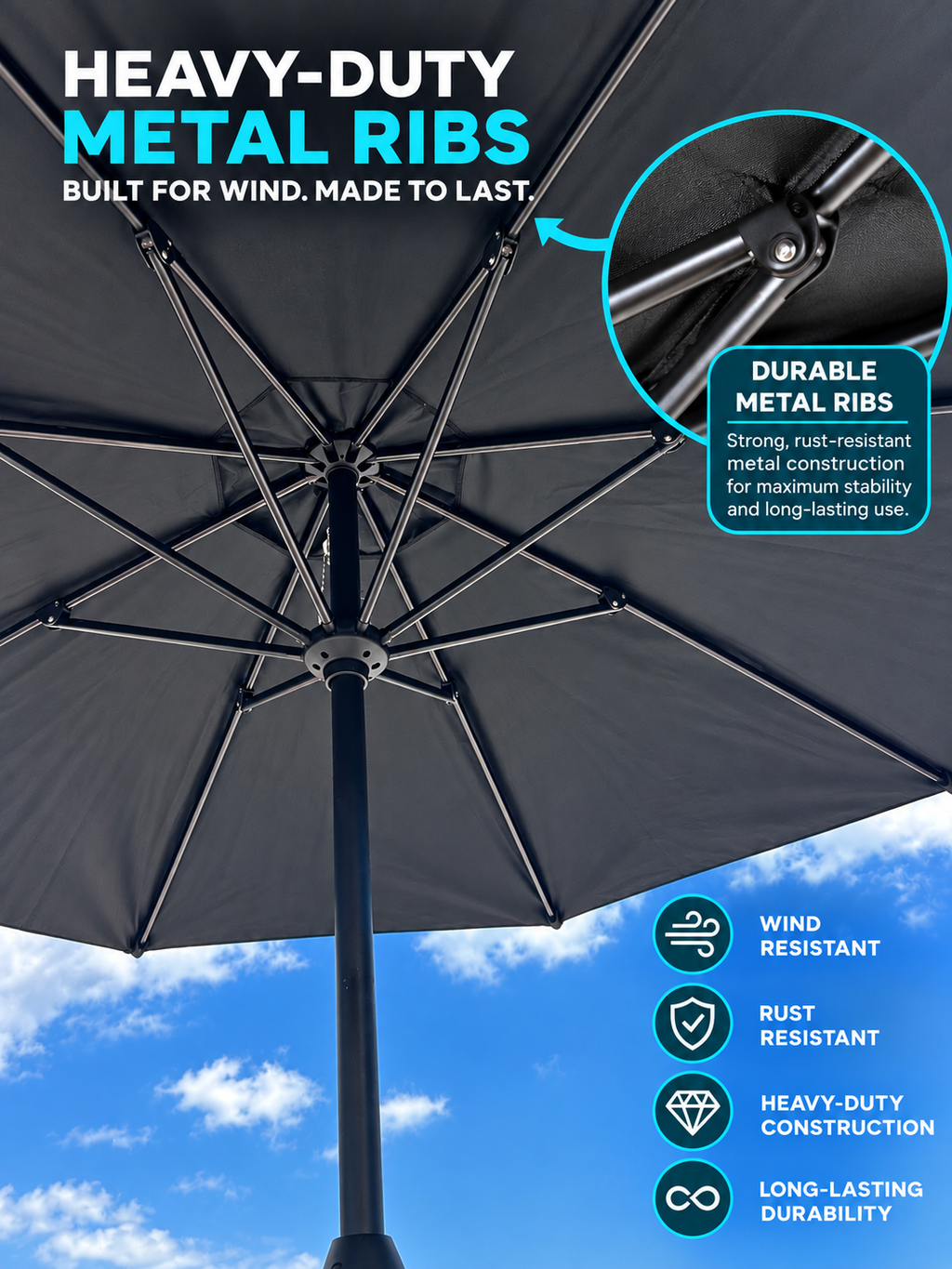 Umbrella with ShadeLock Ground Anchor and Universal Mount